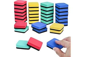 Oslynia 32 Pack 4 Color Dry Erase Erasers, Whiteboard Erasers for Classroom and Office, Chalkboard Wiper Bulk Set for Teacher