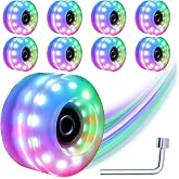 Tanzfrosch 8 Pack Roller Skate Wheels with Bearings Installed Quad Light Up Wheels for Double Row Skating and Skateboard 82A