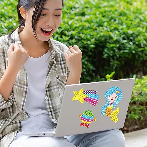 Junrife 5D Diamond Craft Kits Stickers for Kids,Gem Kids' Paint by 