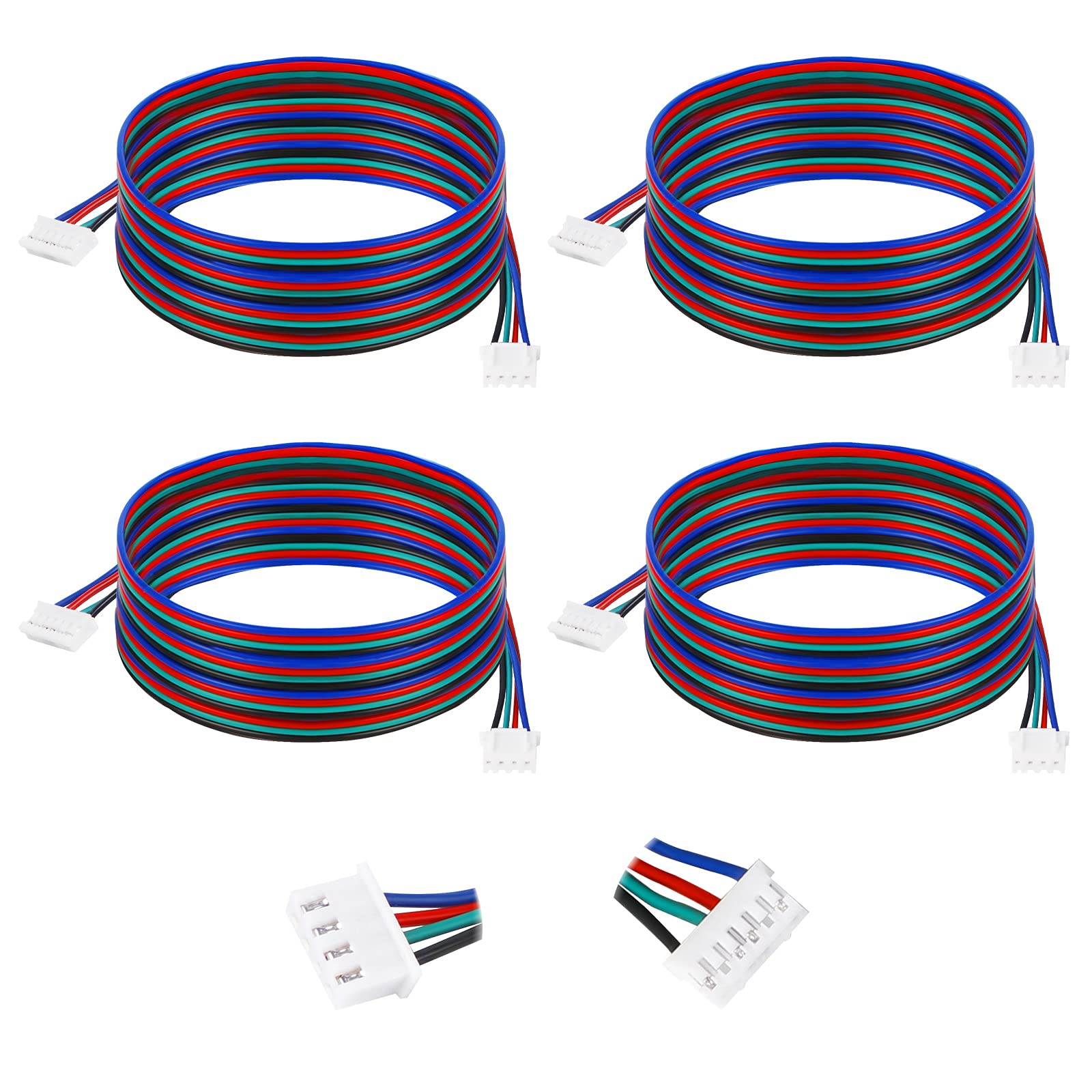 Stepper Motor Cable 4 Pcs 3D Printer Stepper Motor Cable XH2.54 Stepper Motor Connection Cable 4pin to 6pin for 3D Printers CNC Machines