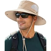 Sun Hats for Men Women UV Sun Protection Waterproof Wide Brim Bucket Hat | UV Protection, Breathable, Adjustable Chin Strap &amp; Sweatband, Foldable, Outdoor Fishing Hiking Beach Safari Hat