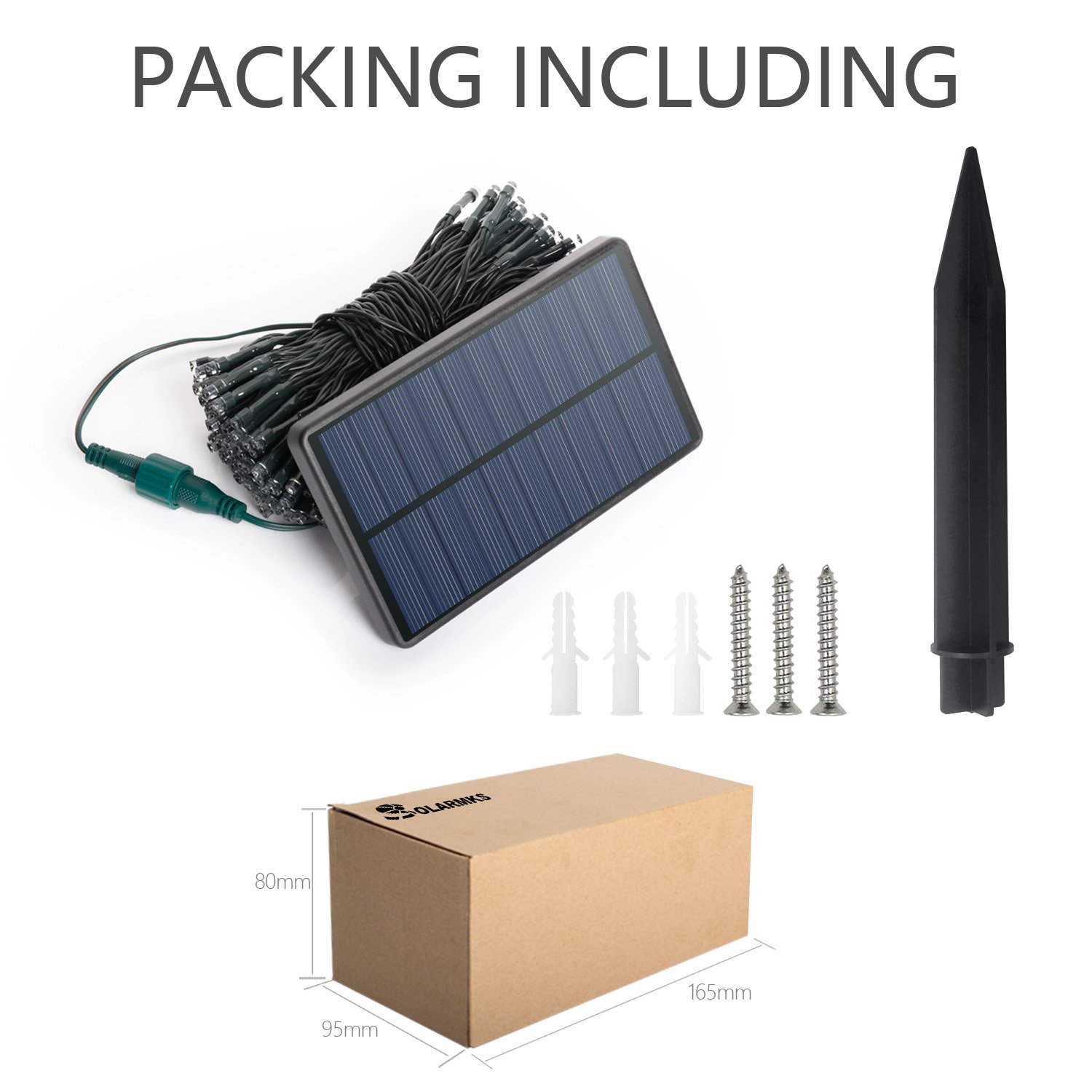 Solarmks Solar String Lights 8 Modes 77 ft 220 LED Fairy Lights with USB Charging Port for Outdoor Garden, Patio,Landscape,Christmas,Wedding Decorations Solar Lights (Warm White)