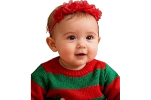 Fmeida Baby Girls Headbands for 4-24M | Soft Flower Crown (Fits 14.96"-18.89" Head)