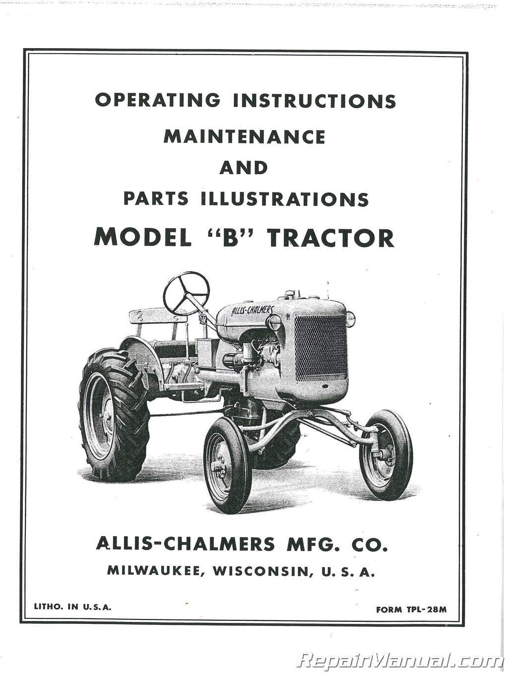 Js Ac O B Allis Chalmers Model B Tractor Operators Manual Serial 5756 127461 By Author Amazon Com Books