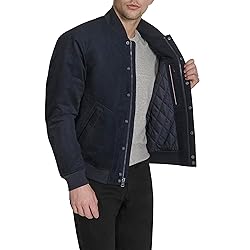 Tommy Hilfiger Men's Faux Suede Logo Varsity