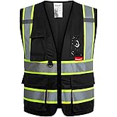 ProtectX 9 Pockets Safety Vest for Men Women High Visibility Reflective Vest for Construction Work Class 2
