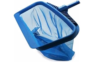 Pool Skimmer Net Accessories, Heavy Duty Scooper Tools for Cleaning Swimming Pool, Fine Mesh Deep Bag Leaf Rake with Sturdy P