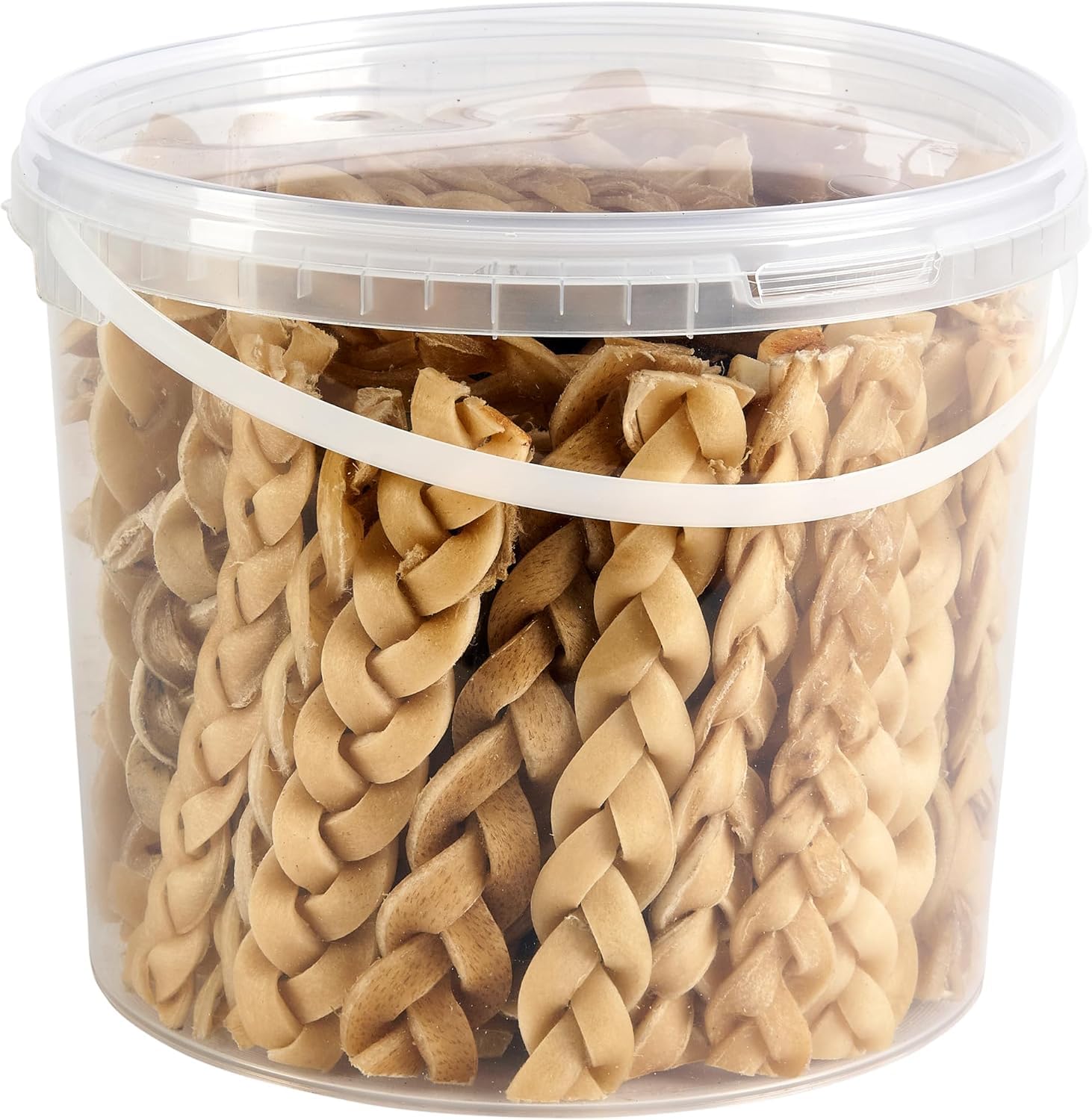 Premium Braided Beef Skin Dog Treats, 5L Tub
