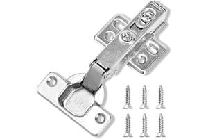 HBL' 10 Pcs Soft Close Cabinet Hinges, Full Overlay Kitchen Cabinet Hinges, 110 Degree Clip-on Design for Kitchen Cabinet, Cu