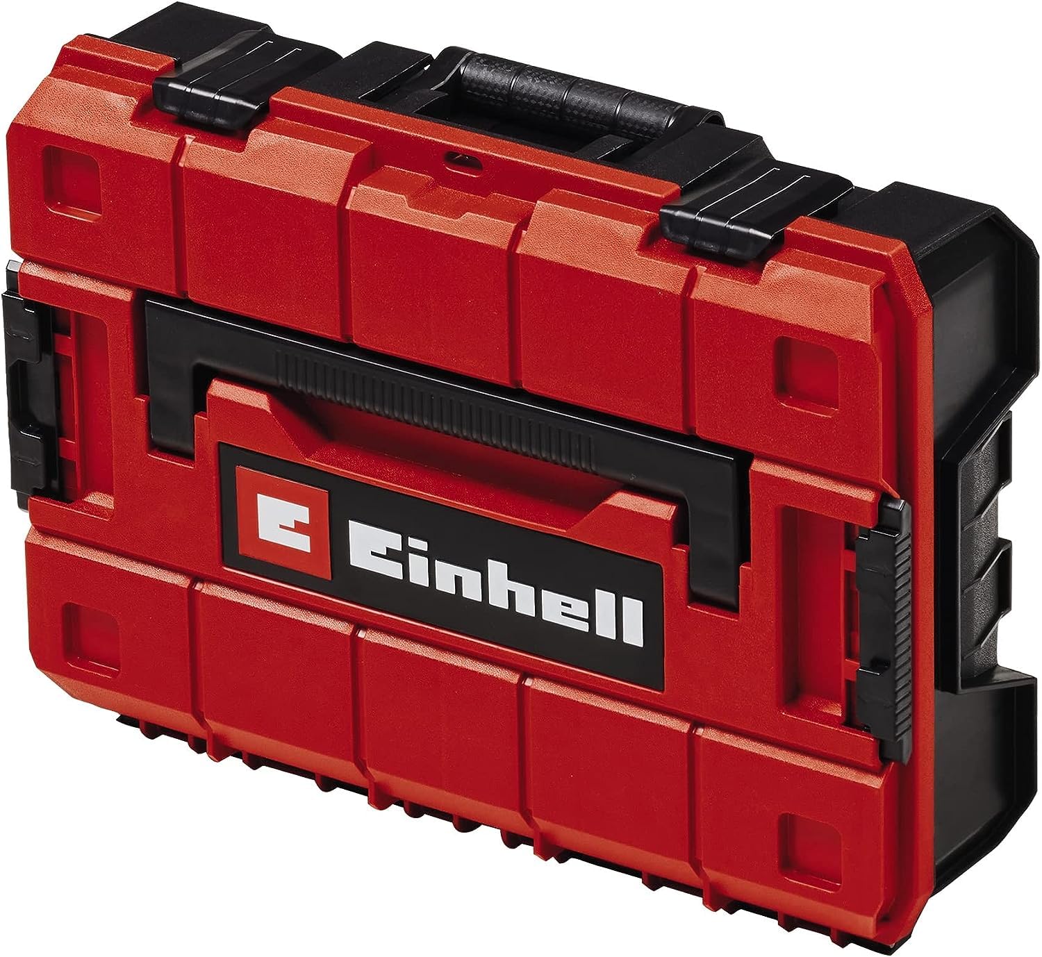 Einhell Systemkoffer E-Case S-F (für universelle Aufbewahrung von Werkzeug, 44x32x13 cm Außenmaße, max. 25 kg Beladung, spritzwassergeschützt, stapelbar, inkl. 9 Kunststofffächer) 5