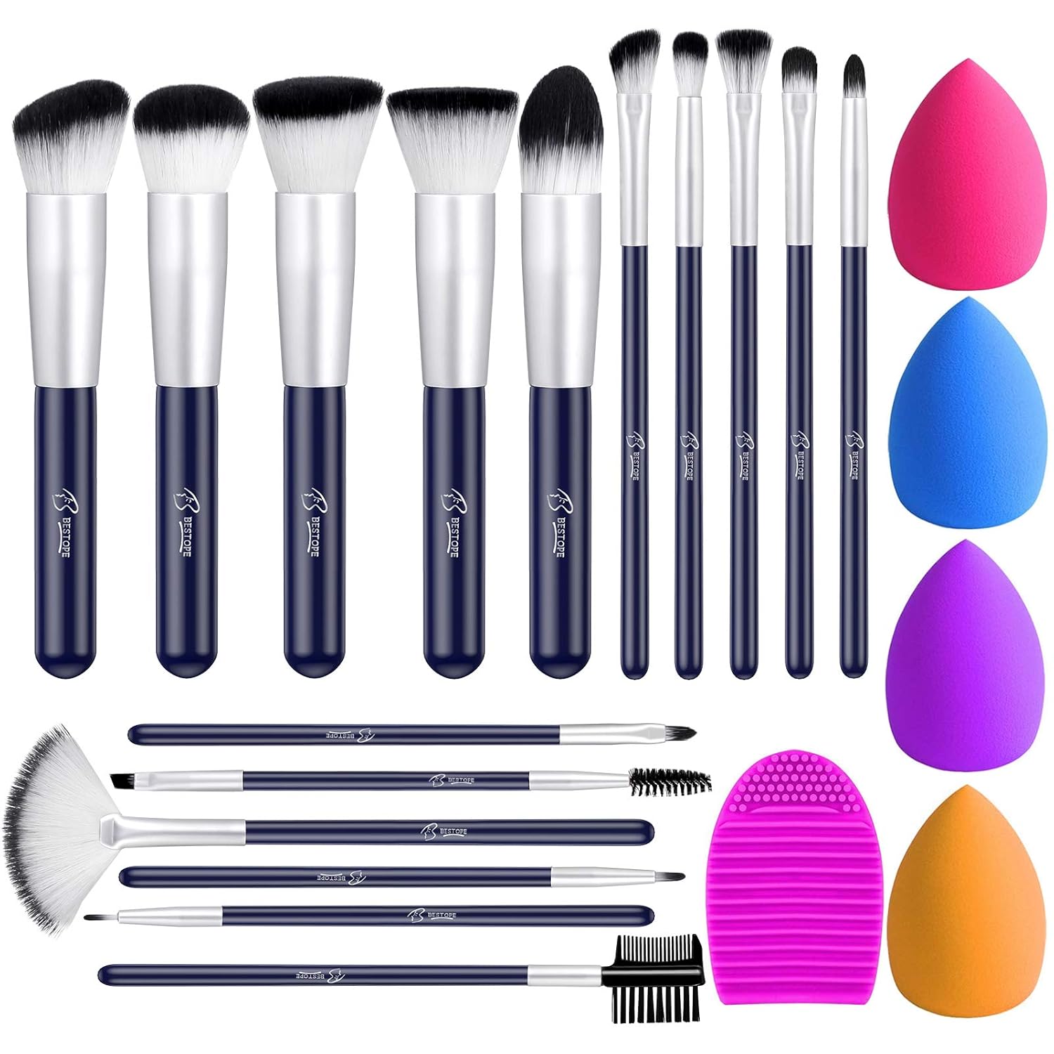 BESTOPE Makeup Brushes 16PCs Makeup Brushes Set with 4PCs