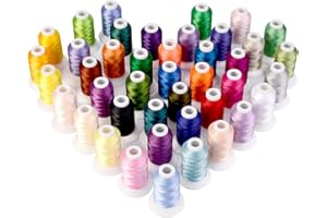SHINYSTITCH 42 Colors Embroidery Machine Thread, 500M (550Y) Each Spool Polyester Thread for Sewing & Embroidery, Embroidery Floss for Home Brother Babylock Janome Singer Pfaff Husqvarna Bernina Sewing Machines