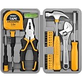 Hi-Spec Tool Set with Toolbox for Home, Office and DIY Repairs, Yellow | 20pc, everyday fixes made easier, organized portable storage, beginner-friendly selection, apartment and office tasks, tidy