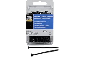 The Project Center 40880 Coarse Thread 8 x 3-Inch Drywall Screw with Phillips Drive
