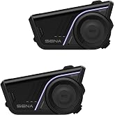 Sena 60S EVO Motorcycle Bluetooth Communication Headset (Dual Pack) | Sound by Bose, Mesh 3.0 &amp; Wave Intercom, IPX7 Waterproof, Dual Helmet Clamp Kits, Voice Command &amp; Noise Cancellation