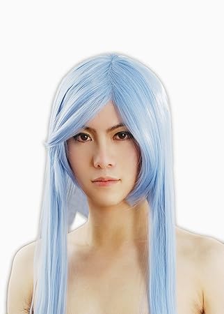 Amazon Com Hoolaza Light Blue Long Straight Cosplay Wig 100cm