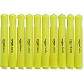 Amazon Basics Tank Style Highlighters, Chisel Tip, Bible Highlighter, Office and School Supplies, 12 Pack, Yellow