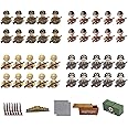 Dwvvbst 105 Pieces WW2 Building Set Action Figures, Army Combat Playset Mini World W2 Figures, American German British French Minfigures Battle Figures Block Toy Military Weapons Accessories for Kids