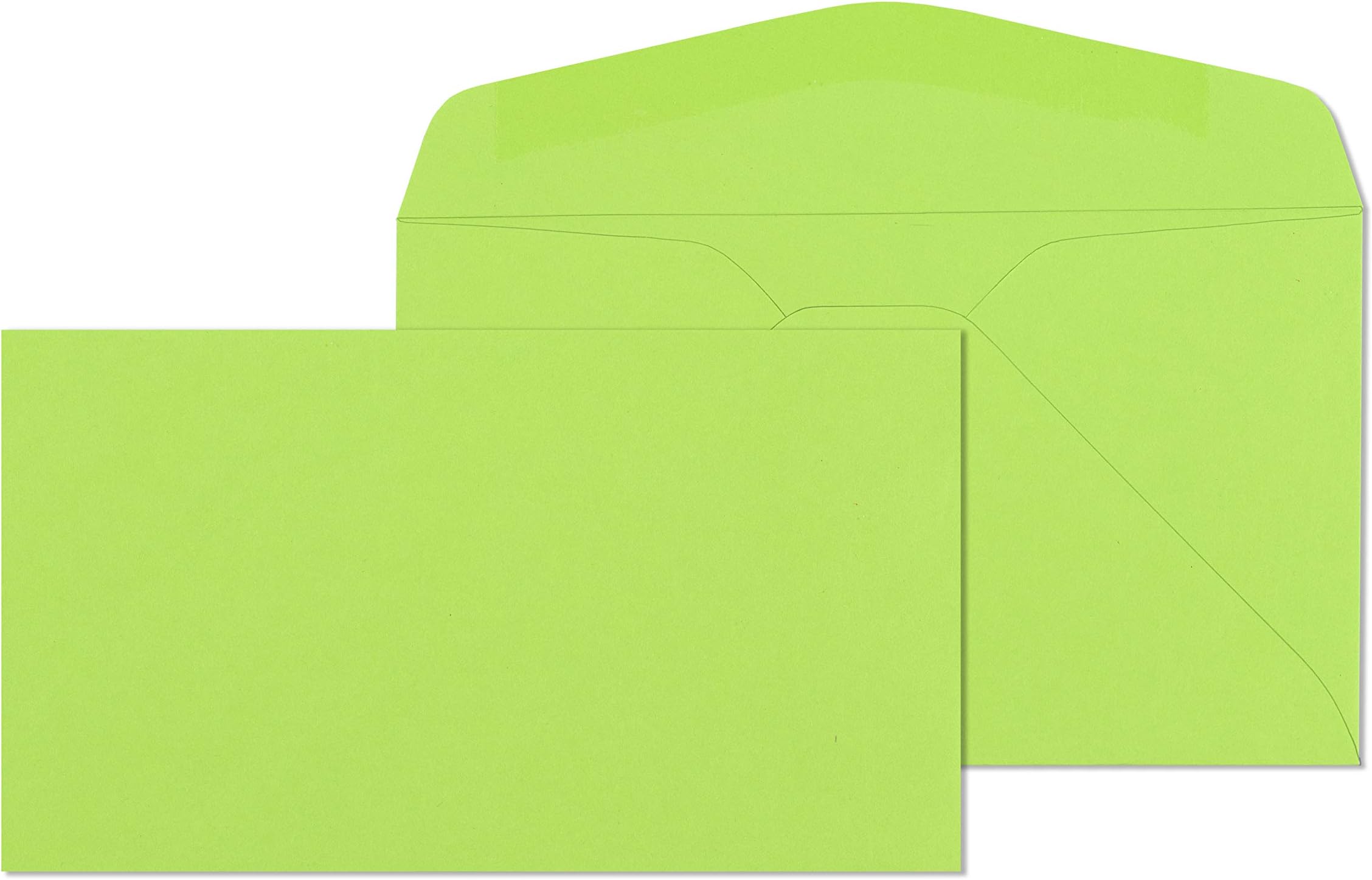 EnDoc 6 3/4 Lime Color Envelopes - 24lb Paper Colored envelopes Letter Size for Offices, Holiday, Invoices, Mailings - 3 5/8 x 61/2 Inches - 50 Pack