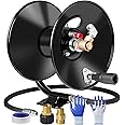 MEKOH Pressure Washer Hose Reel 50ftx3/8” / 65ftx1/4”, 4000PSI Heavy Duty Power Washer Hose Reel with M22-14 Fitting, Hand Crank Metal Reel with Wall/Trailer/Van Mount, Manual Hose Reel for Water