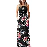 MOLERANI Women's Loose Plain Maxi Dresses Casual Long Dresses with Pockets