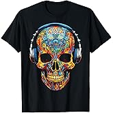 Skull Art Geometric Fantasy Colorful Graphic Skull T-Shirt