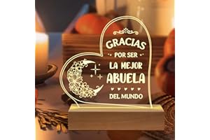 GILTGLIMMER Abuela Gifts, Mothers Day Gifts for Grandma in Spanish, Regalos para Abuela Engraved Acrylic Night Light, Spanish Grandma Birthday Gifts, Gifts for Abuela from Grandchildren