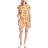 Ocean Pacific Sunny Days Pajama Set for Women, Short Sleeve Button Down Pjs, Soft 2 Piece Lounge Sets