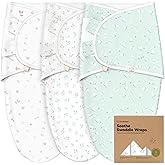 3-Pack Organic Baby Swaddle Sleep Sacks - Swaddles for Newborns, Infant 0-3 Months, Baby Girls, Boys, Soft & Snug Newborn Sleep Sack, Nursery Swaddling Blankets (Garden, OS)