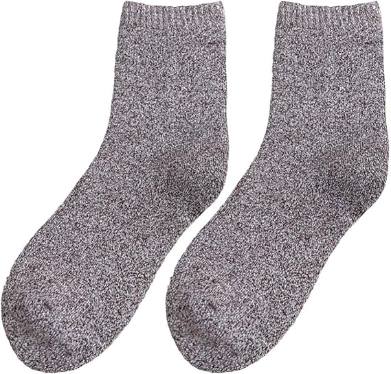 Amazon Cospal 靴下 メンズ ソックス ミドル 冬用 抗菌防臭 ブラウン ホワイト2 ビジネスソックス 通販