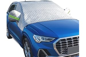 Windshield Cover for Ice and Snow FOVAL Car Windshield Snow Cover with Side Mirror Cover- Upgrade Wiper Window Winter Protector Cover - Windshield Cover (White-Firm Guard)