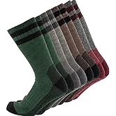 Cerebro Merino Wool Socks for Men, Cushioned Mid-calf Socks Moisture Wicking Men's Hiking Socks for Home, Trekking, Outdoors