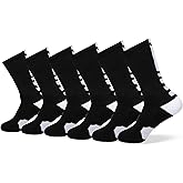 VNG Cushioned Athletic Crew Socks for Men Sizes 9-12, Light Compression Secure Fit Moisture-Wicking Sports Performance