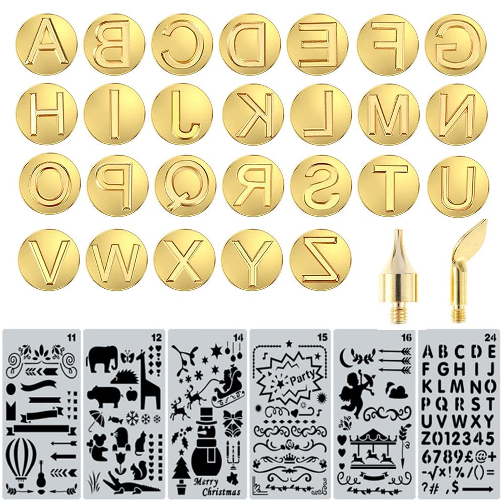 Wood Burning Tips Letters Uppercase Alphabet Branding and Personalization Set for Wood and Other Surfaces by Wooden Letters (Copper)