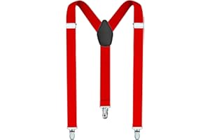 alsat Men's Suspender - Adjustable Y-Back Clip-On Suspenders for Men with Heavy Duty Strong Clips