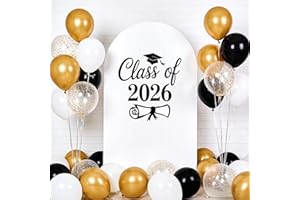 Class of 2026 Sticker Sign, Durable PVC 2026 Graduation Decoration Balloon Arch Backdrop Label Grad Party Wall Stickers for P