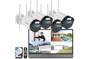 WEILAILIFE 【All-in-One Security System】 5MP Outdoor Wireless Security Camera System, Home WiFi Video Security Cameras Systems, Surveillance DVR Kits