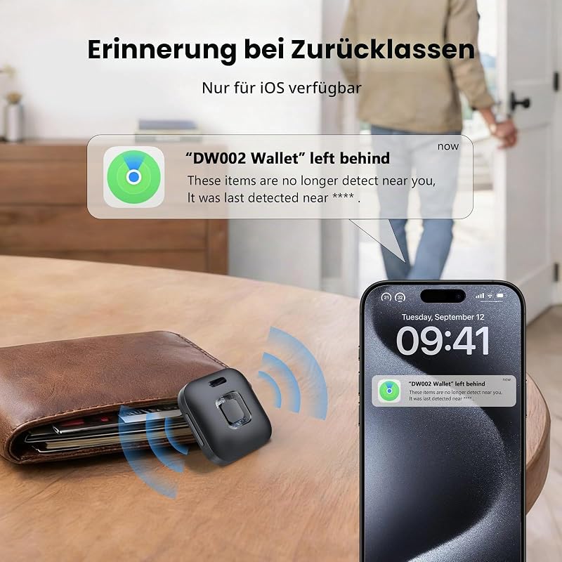 Dual-System Air Tracker Smart Tag für iOS/Android, Schwarz (4er Pack)