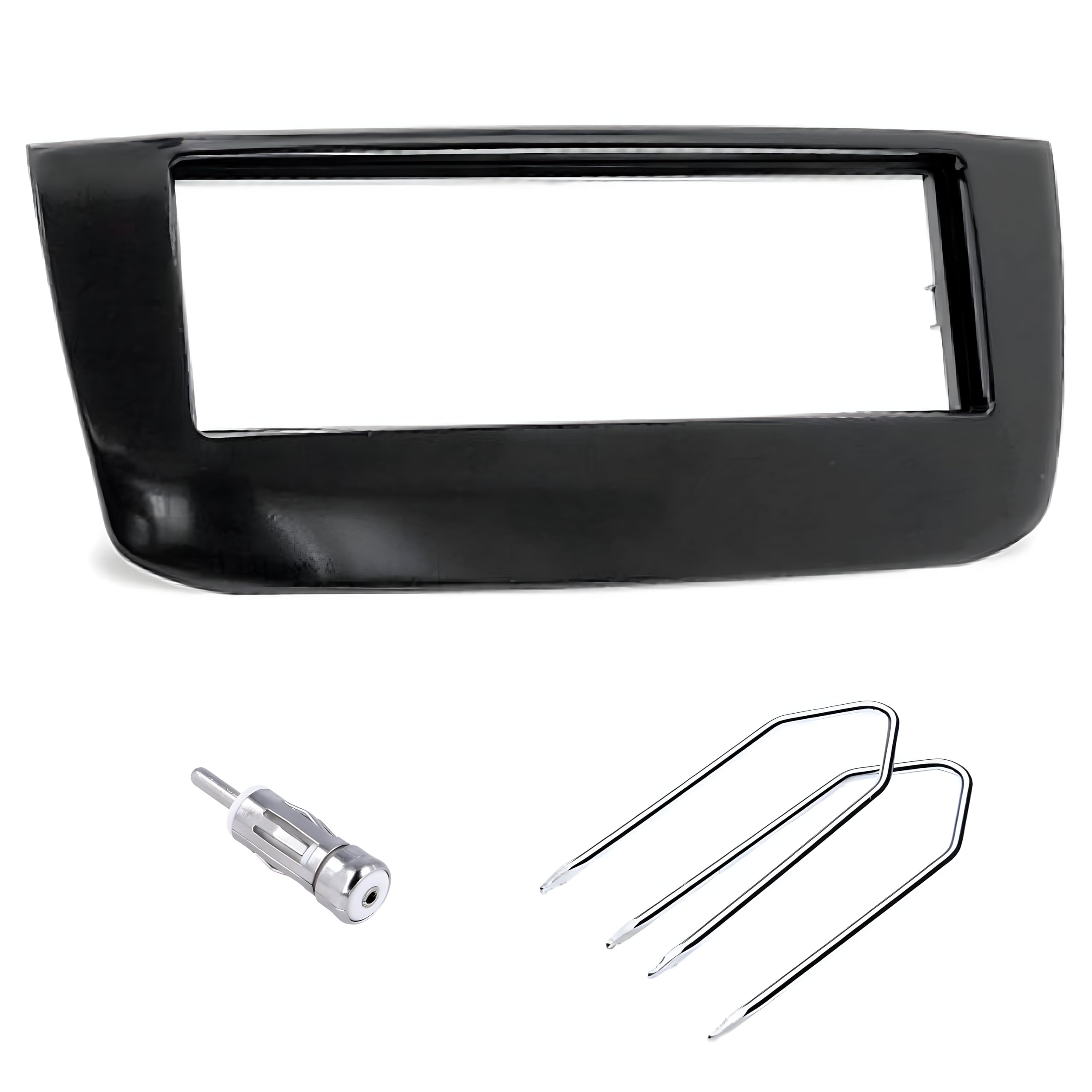 Sound-way 1 DIN Car Radio Frame Radio Fascia Antenna Adapter Key Compatible with Fiat Grande Punto evo 2005-2019, Fiat Punto 2015-2019