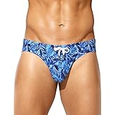 Arjen Kroos Men's Swim Briefs Sexy Bikini Swimwear Mens Funny Print Swimsuit Low Rise Swimming Briefs with Drawstring