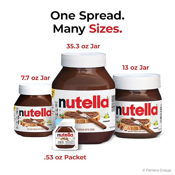 NUTELLA HAZELNUT SPREAD WITH COCOA, CREAMY HAZELNUT SPREAD, BREAKFAST FAVORITE, 35.3 OZ JAR
