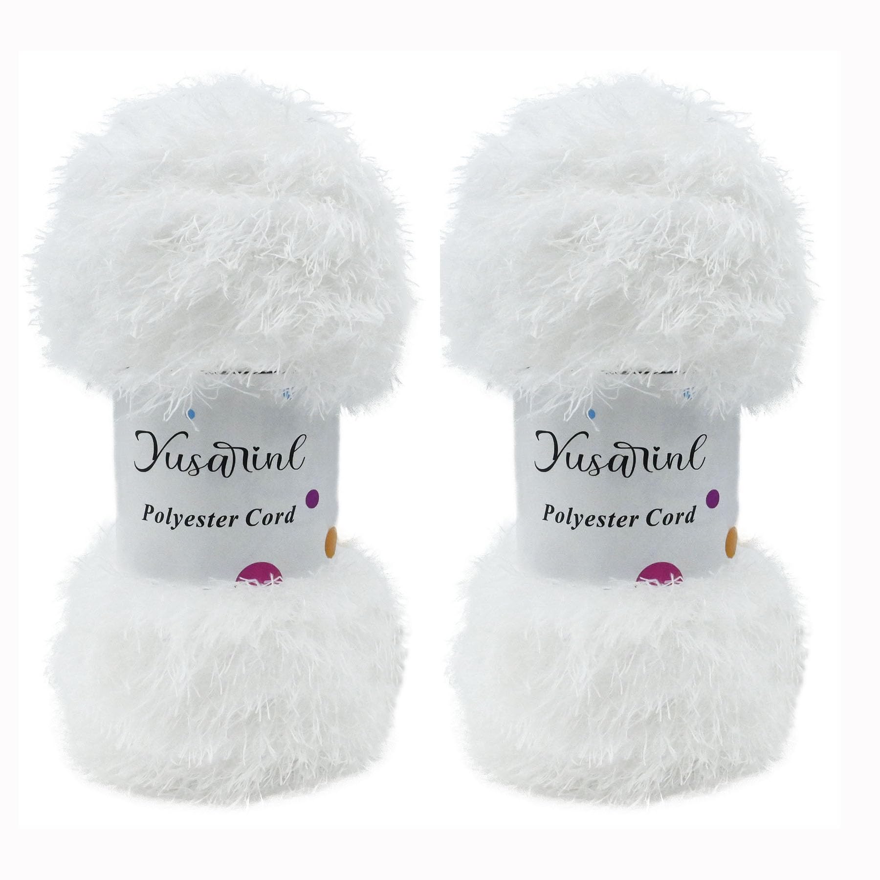 Photo 1 of (23 Colors Available) Yusarinl Eyelash Yarn Fluffy Thread 100% Polyester 6,7oz 260 Yards, Fun Fur Yarn for a Border,toy's Hair or Beard-White