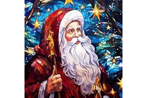 KICHANG Santa Claus Diamond Painting Kits,Christmas Diamond Painting Kits for Adults,DIY Diamond Painting Diamond Art,Round Full Drill Diamond Art Kits Diamond Dots Crafts for Home Decor Gift-12x12in