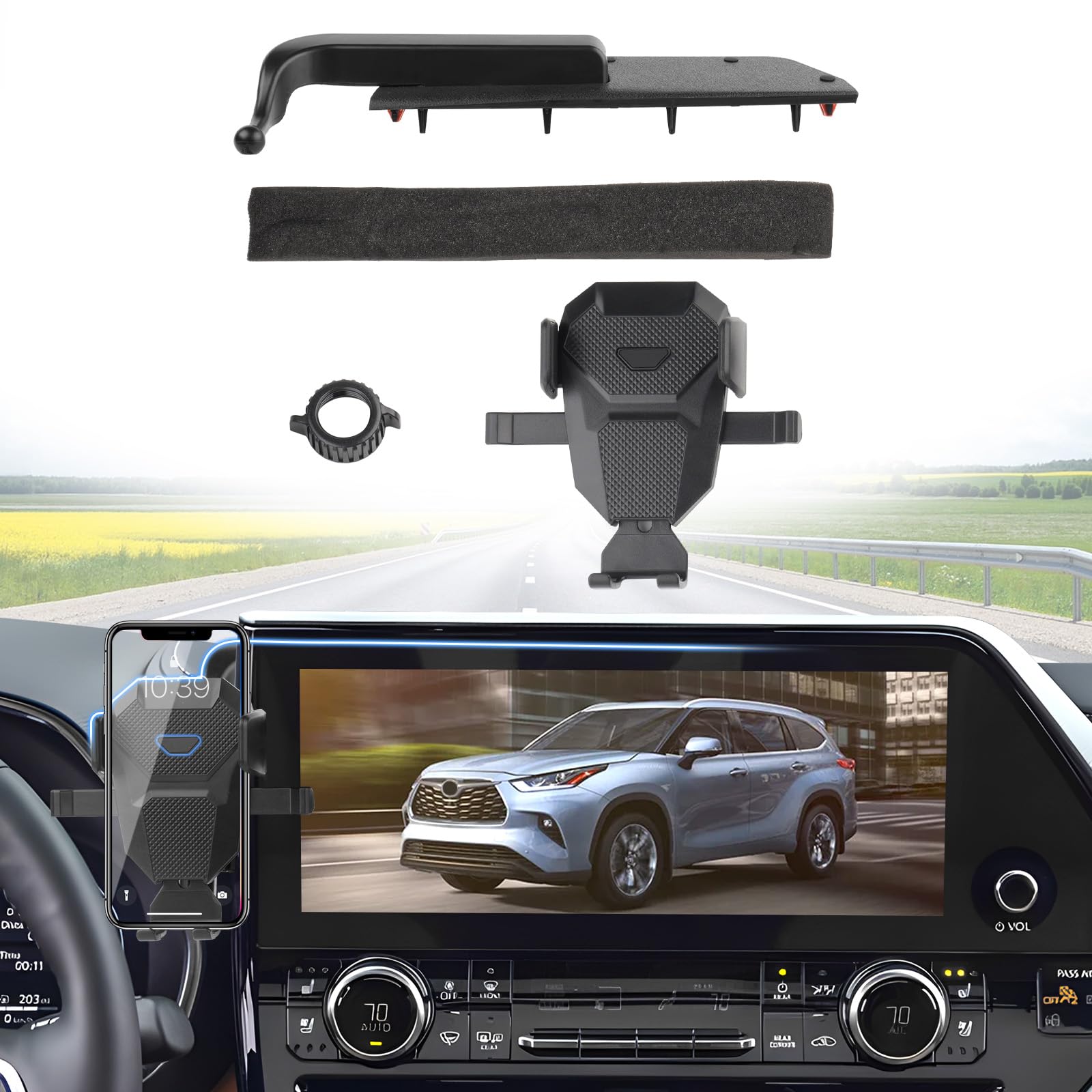 Photo 1 of ***PARTIAL SET - PRICE ADJUSTED***
Sunsdrew Car Phone Holder for Toyota Highlander 2020-2025 Accessories,Adjustable GPS Highlander Phone Mount for 8-inch Screen,Hands-Free Ultra Stable Phone Stand for All Phones