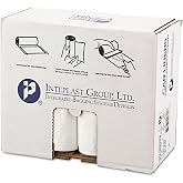 Inteplast SL3036XHW2 Low-Density Can Liner, 30 x 36, 30gal, 7mil, White, 25/Roll, 8 Rolls/Carton