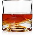 LIITON Yosemite Heavy Crystal Whiskey Glasses Gift Set of 2, Thick Freezable Bourbon Glass 1lb Each, Premium Whiskey Gifts for Men, Frozen Crystal Chills Cocktails, 10 oz