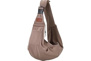 RXHOSIGAY Small Pet Carrier Pouch Sling for Daily with Adjustable Strap Pocket Safety Buckle for Puppy Dog Papoose and Cat Kitten Coffee