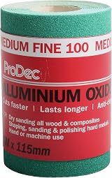 ProDec 5m Roll 100 Grit Green Aluminium Oxide Sandpaper 115mm