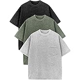 COZYPOIN 3 Pack Unisex Boys Girls T-Shirts Kids Short Sleeve Crewneck Acid Washed Tee Shirts Summer Tops 3-16Y