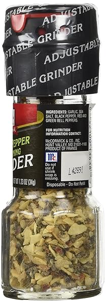 MCCORMICK GARLIC PEPPER SEASONING GRINDER, 1.23 OZ